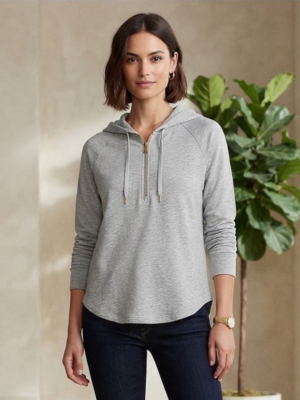 Ralph Lauren Gray Zip-Up Women's Sweater